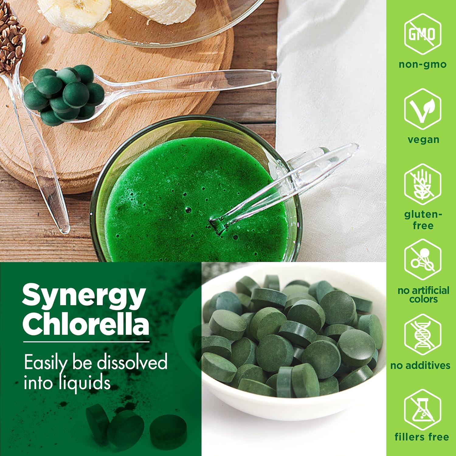 Synergy Natural Organic Chlorella 500mg 200t - Cutprice Online