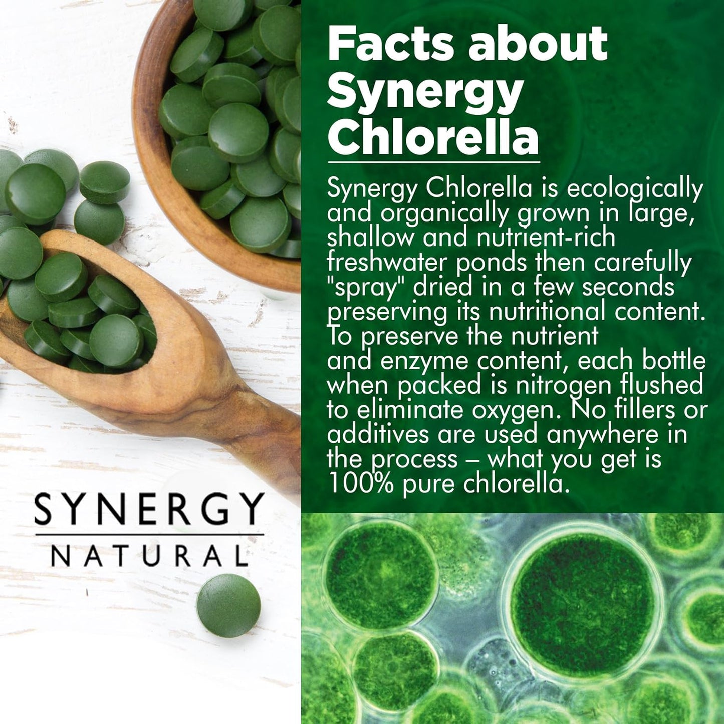 Synergy Natural Organic Chlorella 500mg 200t - Cutprice Online