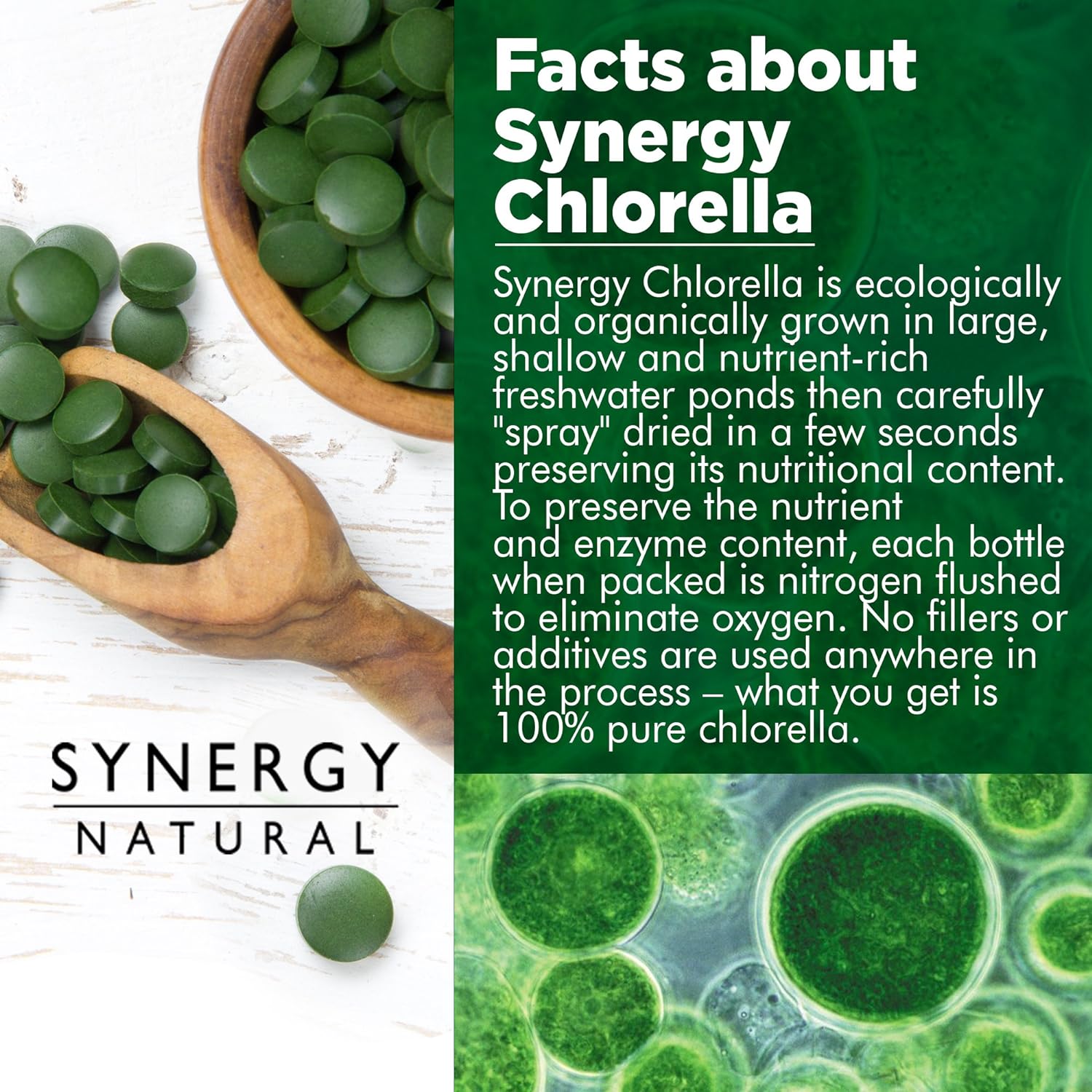 Synergy Natural Organic Chlorella 500mg 200t - Cutprice Online