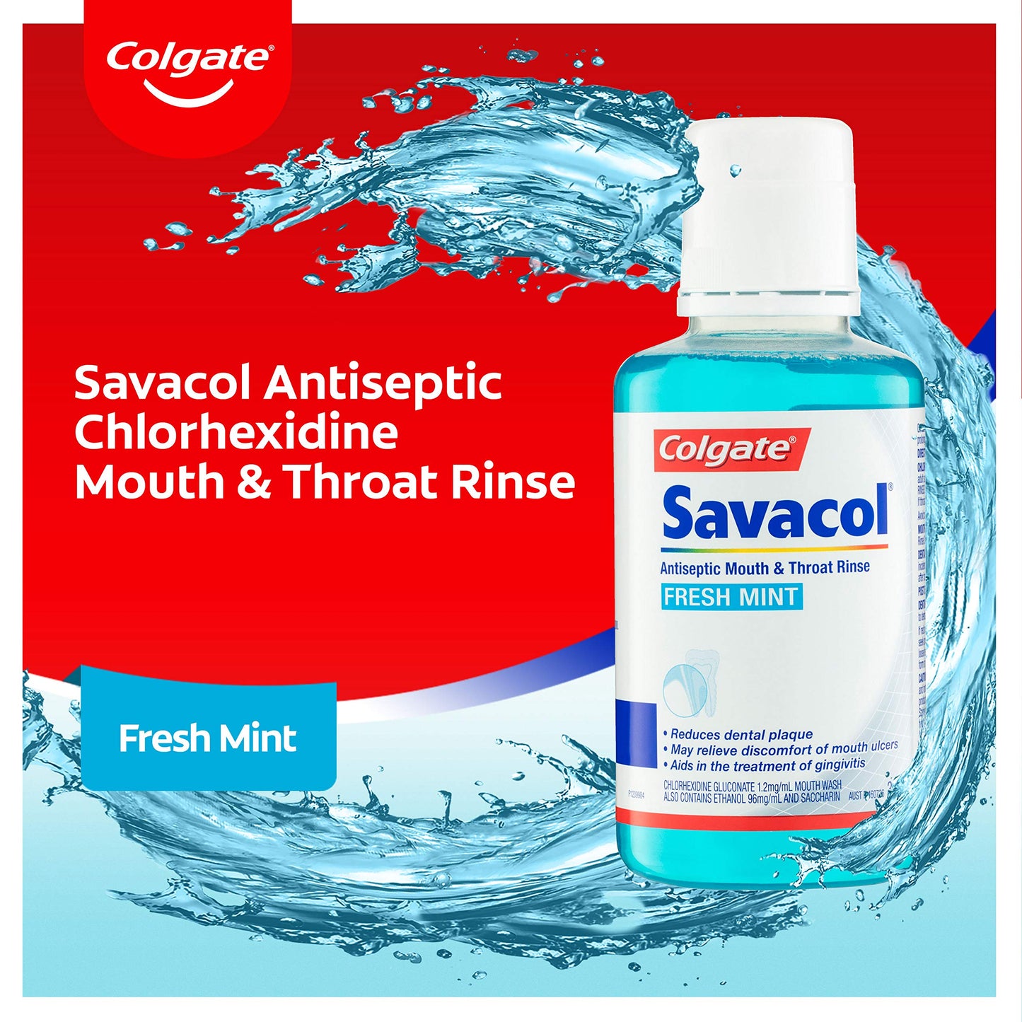 Colgate Savacol Alcohol Free Antiseptic Mouthwash 300mL