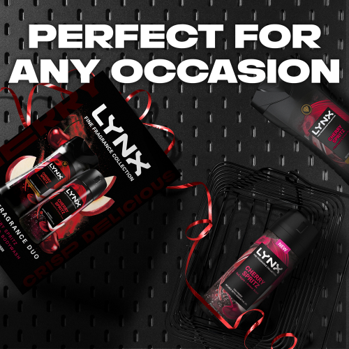 Lynx Fine Fragrance Collection Cherry Spritz Body Spray and Body Wash Duo Set