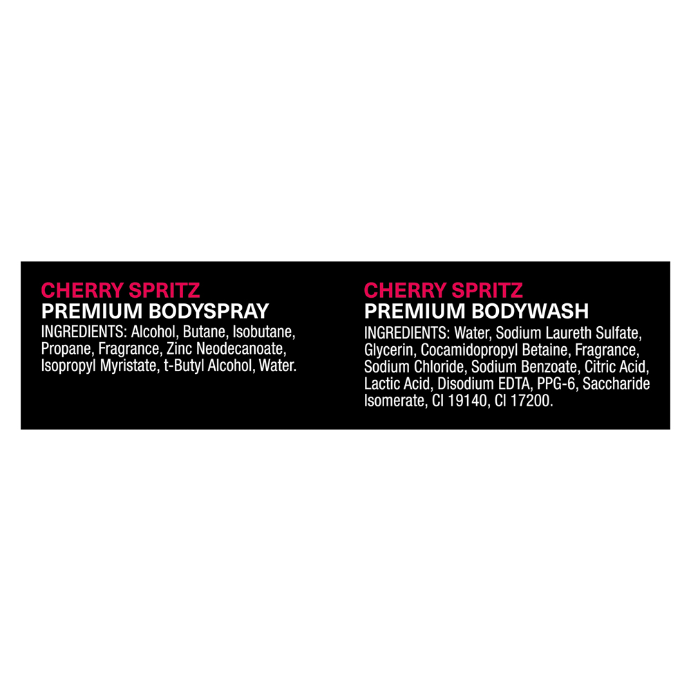 Lynx Fine Fragrance Collection Cherry Spritz Body Spray and Body Wash Duo Set