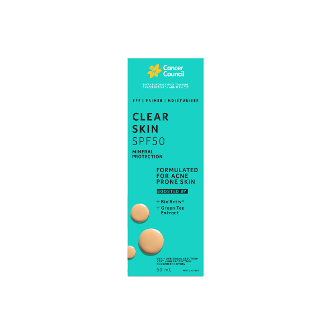 Cancer Council Clear Skin Spf50+ 50ml