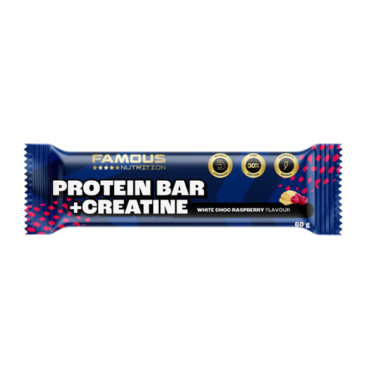 Famous Nutrition Creatine Protein Bar White Chocolate Raspberry 60g