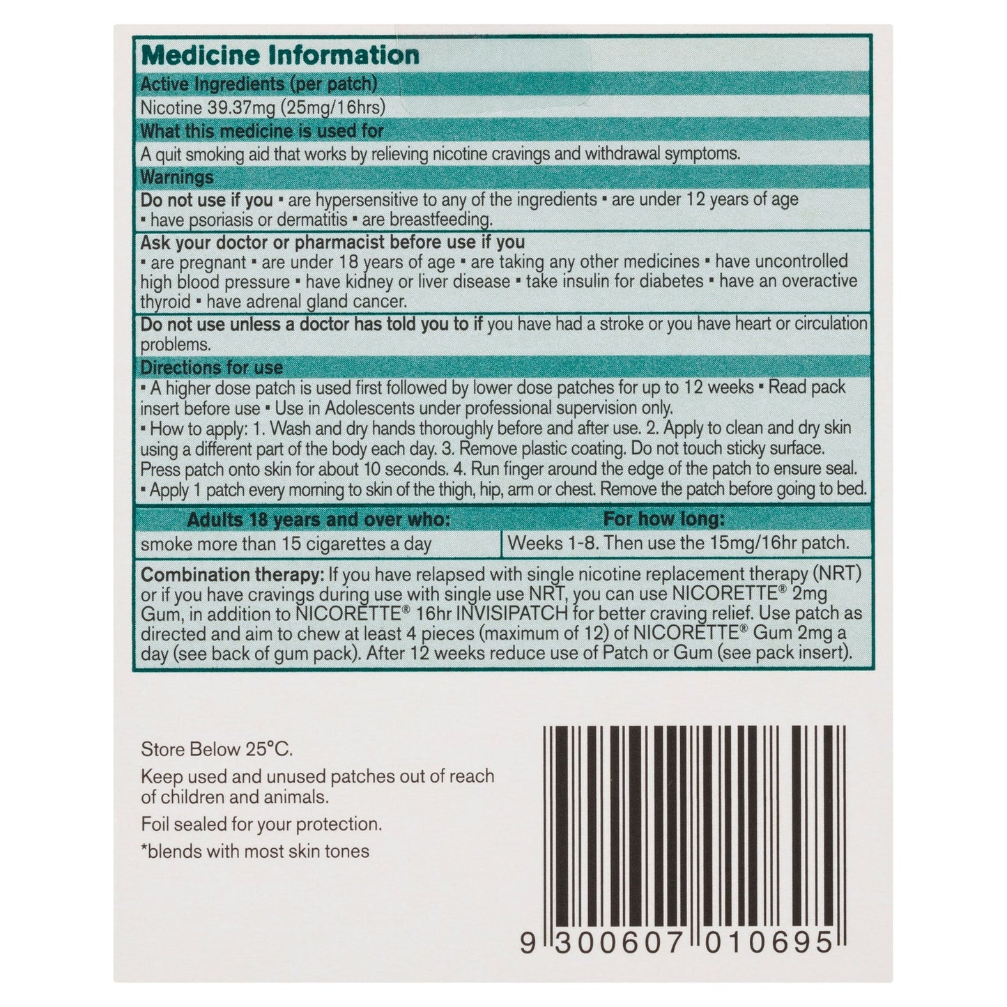 Nicorette InvisiPatch 25mg 14 Patches - Cutprice Online