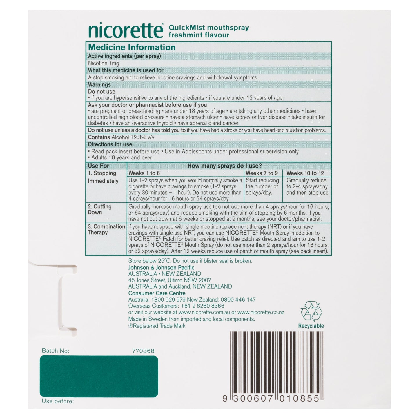 Nicorette Quick Mist X 150 Sprays X 2 - Cutprice Online