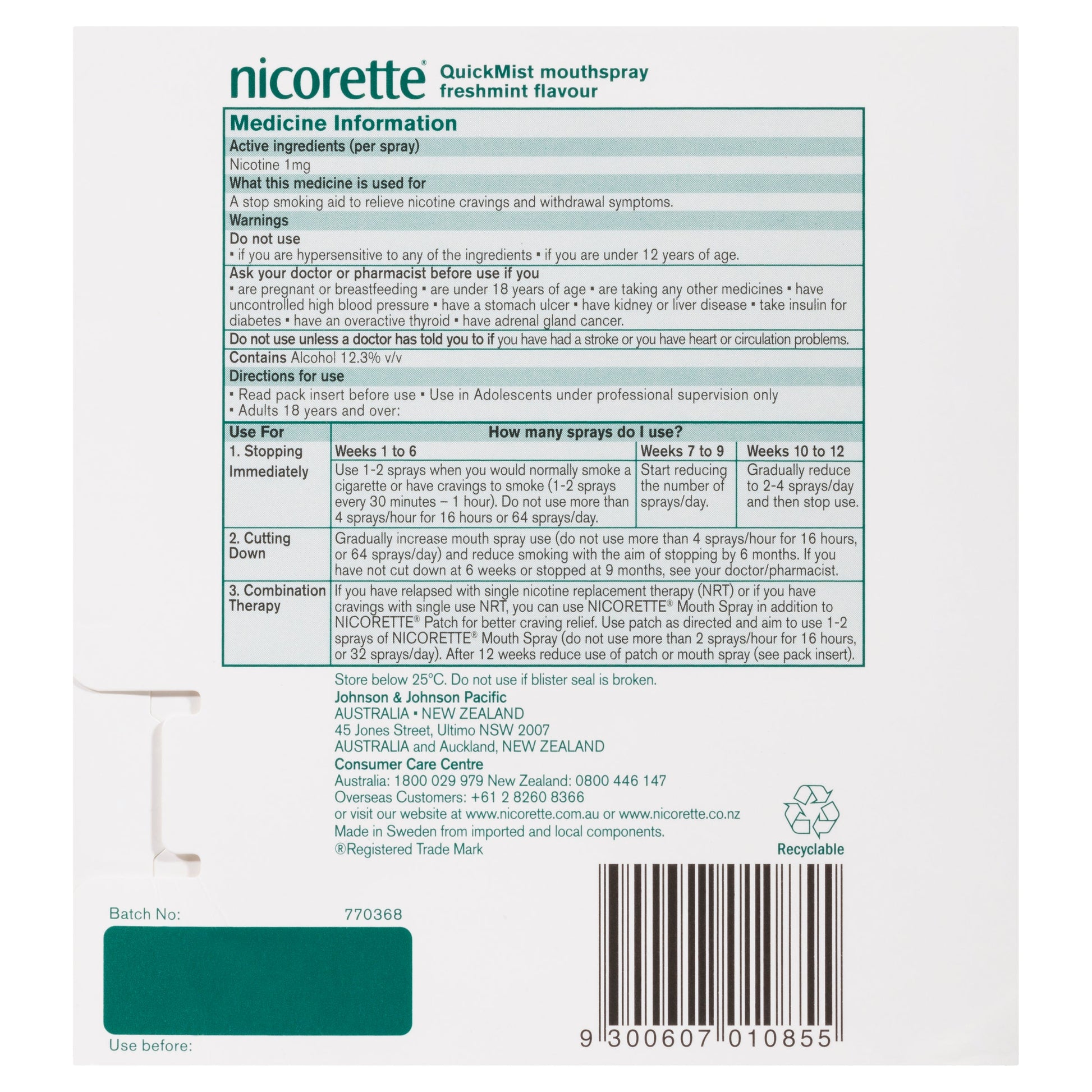 Nicorette Quick Mist X 150 Sprays X 2 - Cutprice Online
