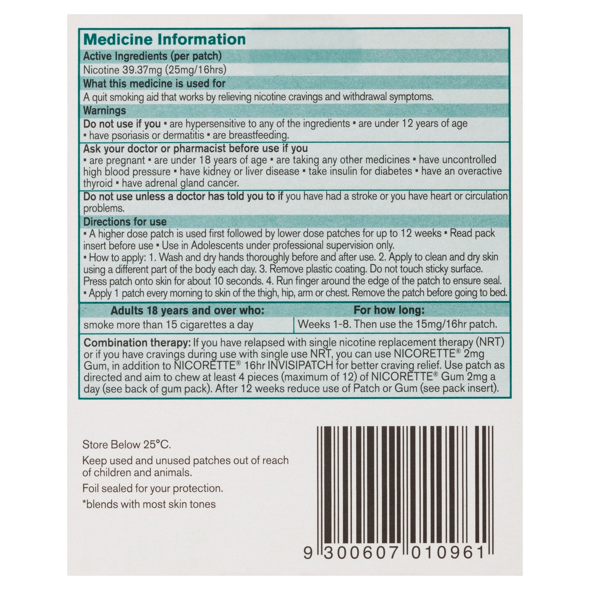 Nicorette Invisipatch 25mg 28pk - Cutprice Online