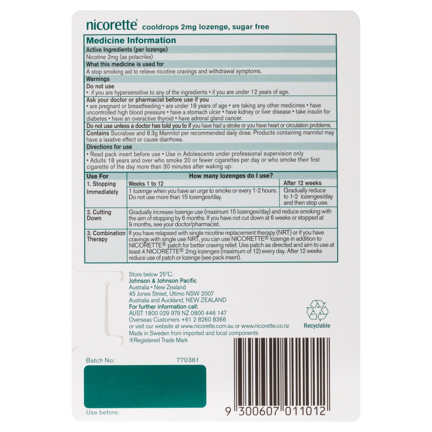 Nicorette Cooldrops 2mg 20 Lozenges - Cutprice Online