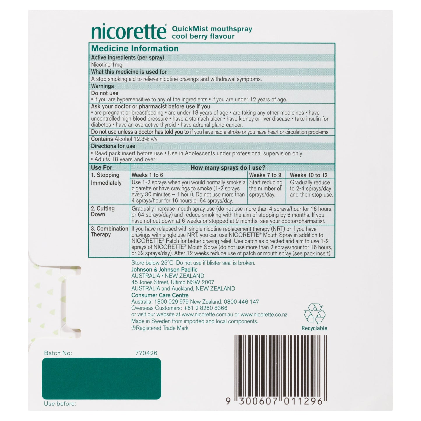 NICORETTE QUICKMIST BERRY SPRAY DUO 13.2ML - Cutprice Online