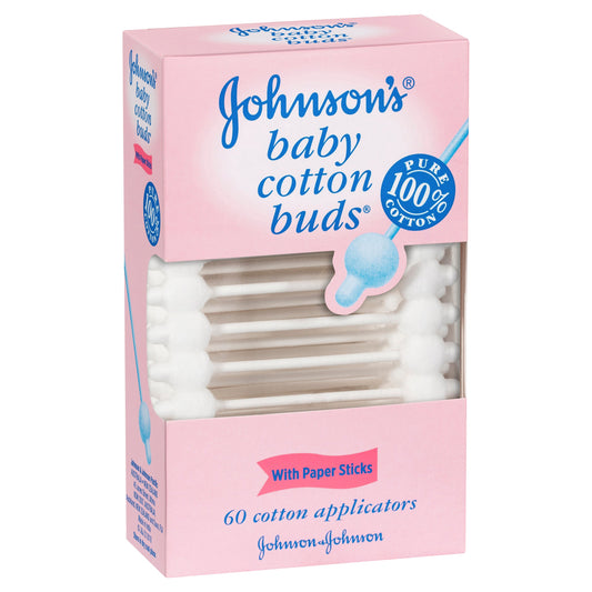 Johnson's Baby Cotton Applicator Buds 60 Pack - Cutprice Online