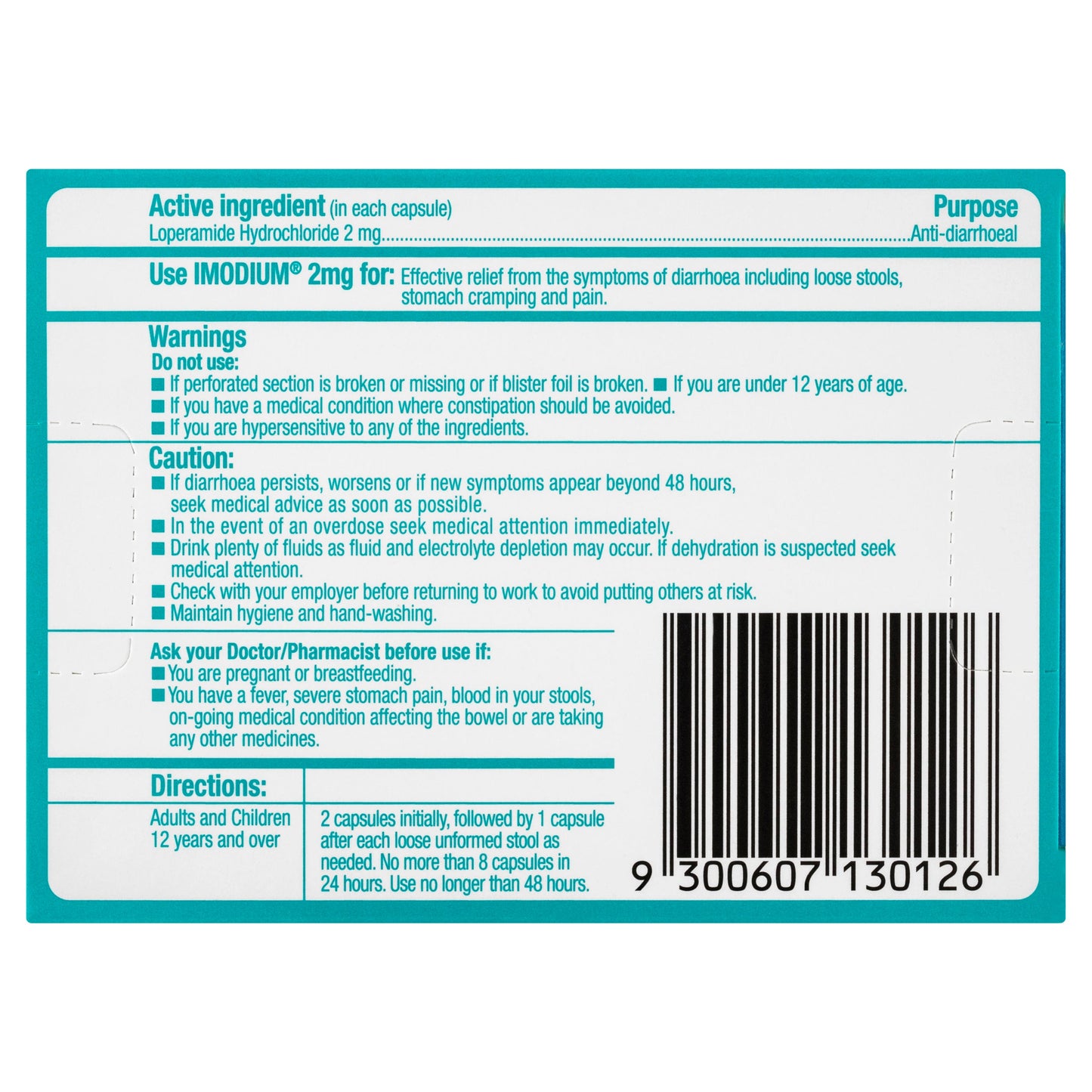 Imodium 2mg Capsules 8 Pack - Cutprice Online