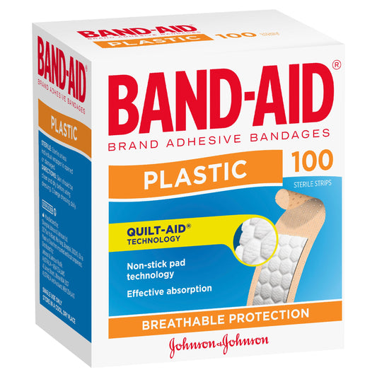 Band Aid Plastic Strips 100 Pack - Cutprice Online