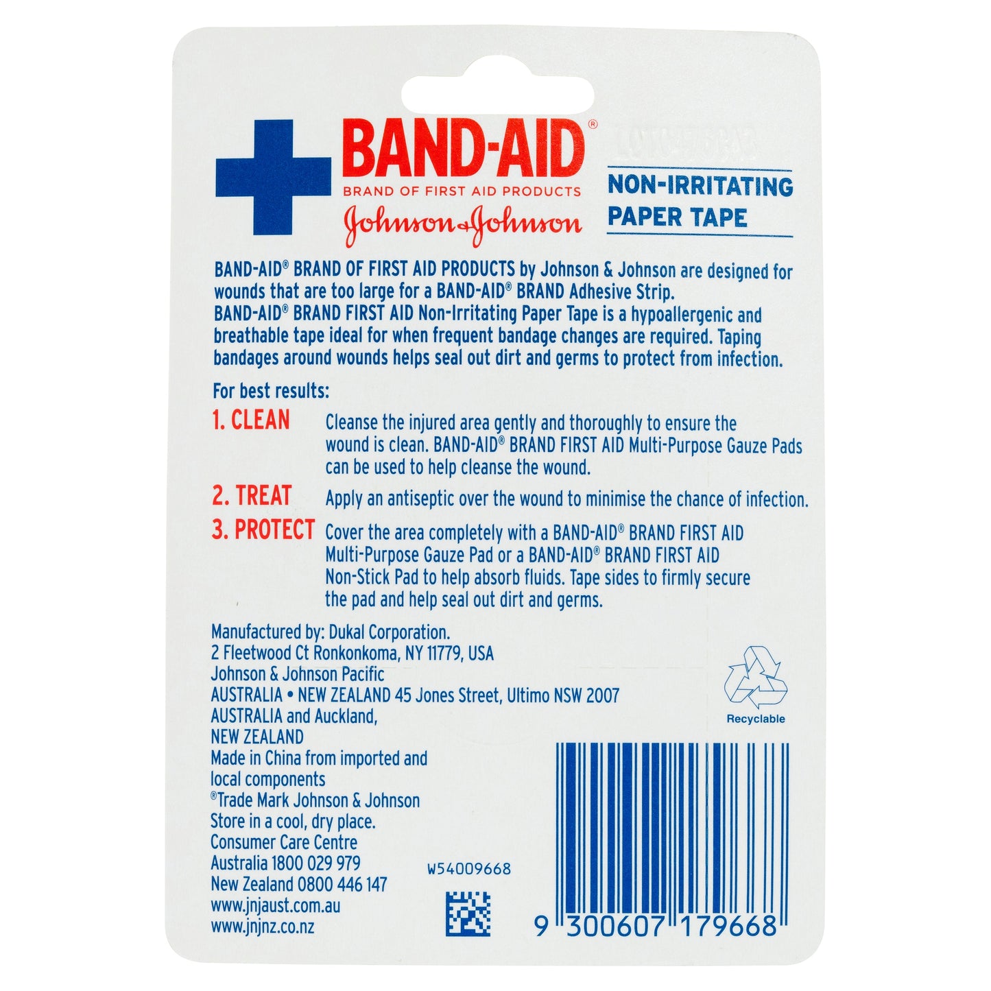 Band-aid First Aid Non-irritating Paper Tape 2.5cm X 9.1m 1 Pack - Cutprice Online