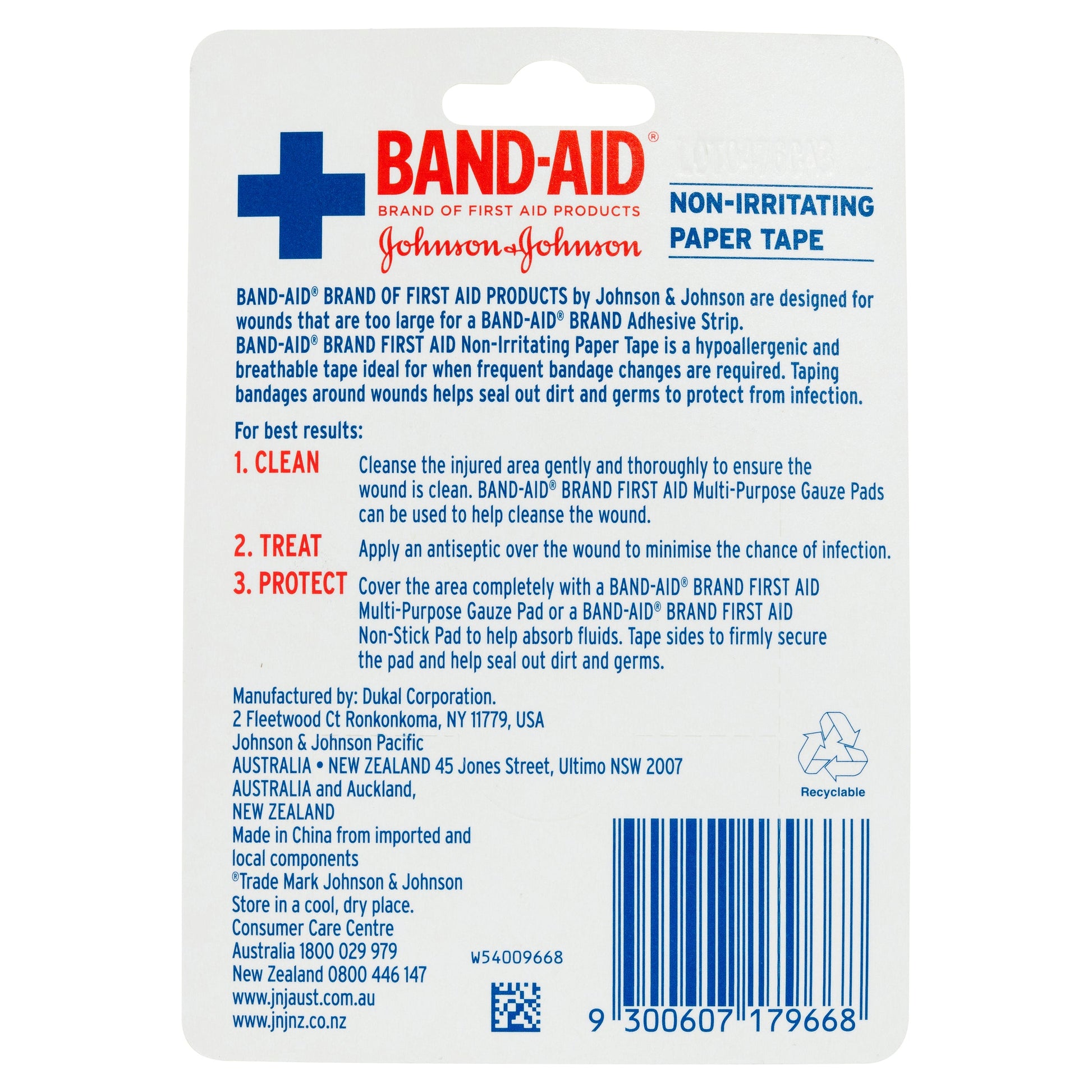 Band-aid First Aid Non-irritating Paper Tape 2.5cm X 9.1m 1 Pack - Cutprice Online