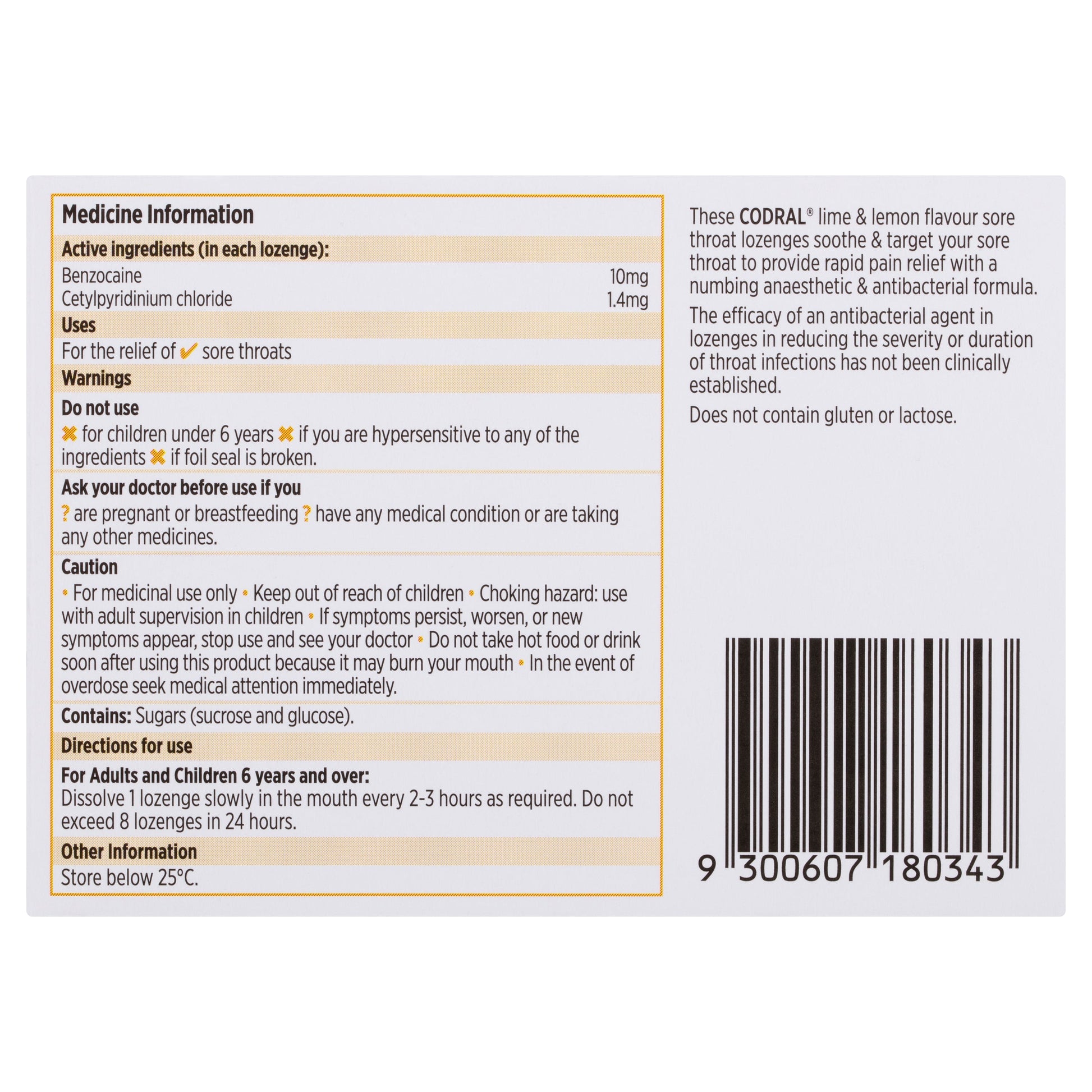 CODRAL LIME & LEMON 16 LOZENGES - Cutprice Online