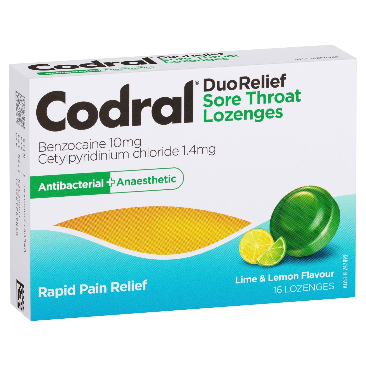 CODRAL LIME & LEMON 16 LOZENGES - Cutprice Online