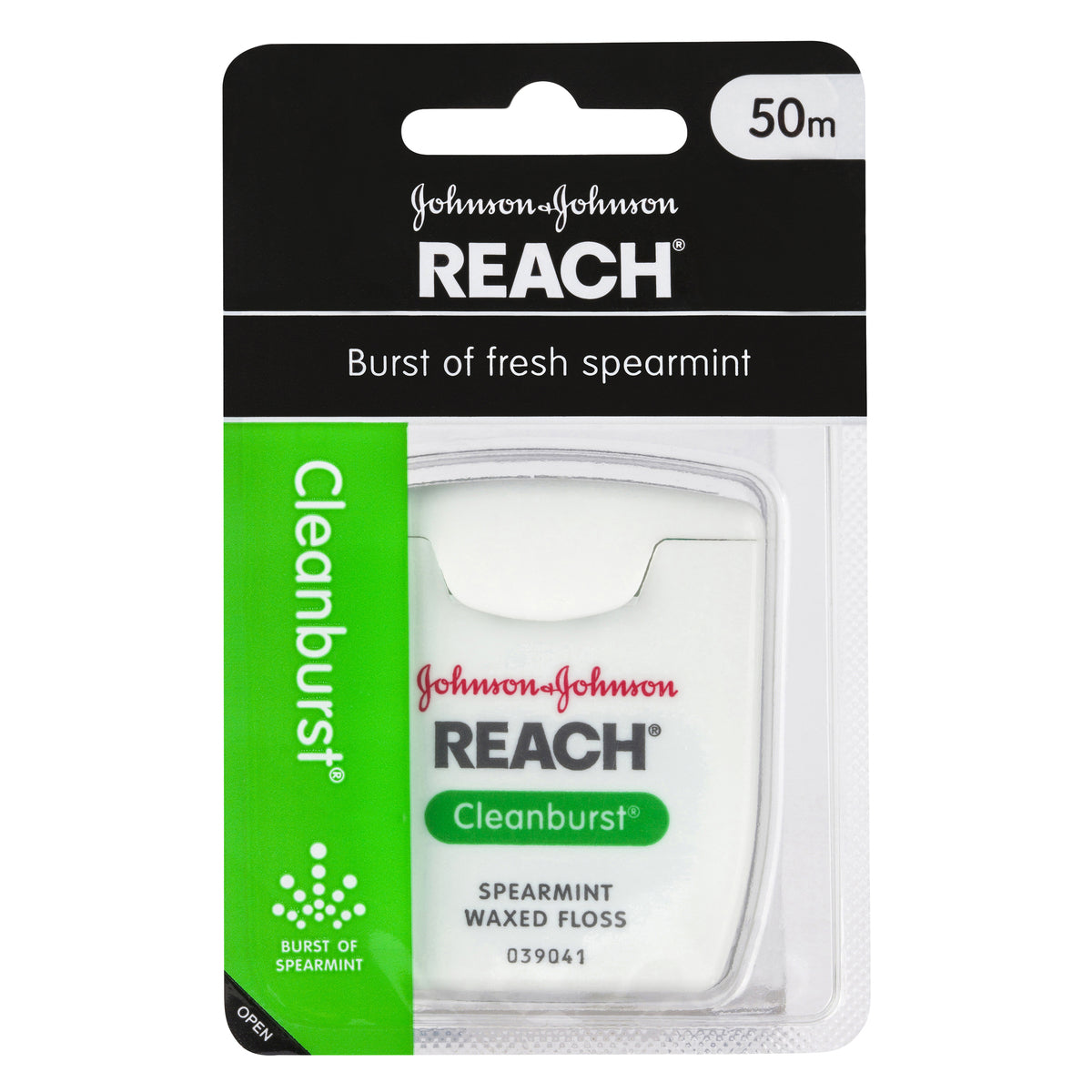 REACH Cleanburst Spearmint Waxed Dental Floss 50m - Cutprice Online
