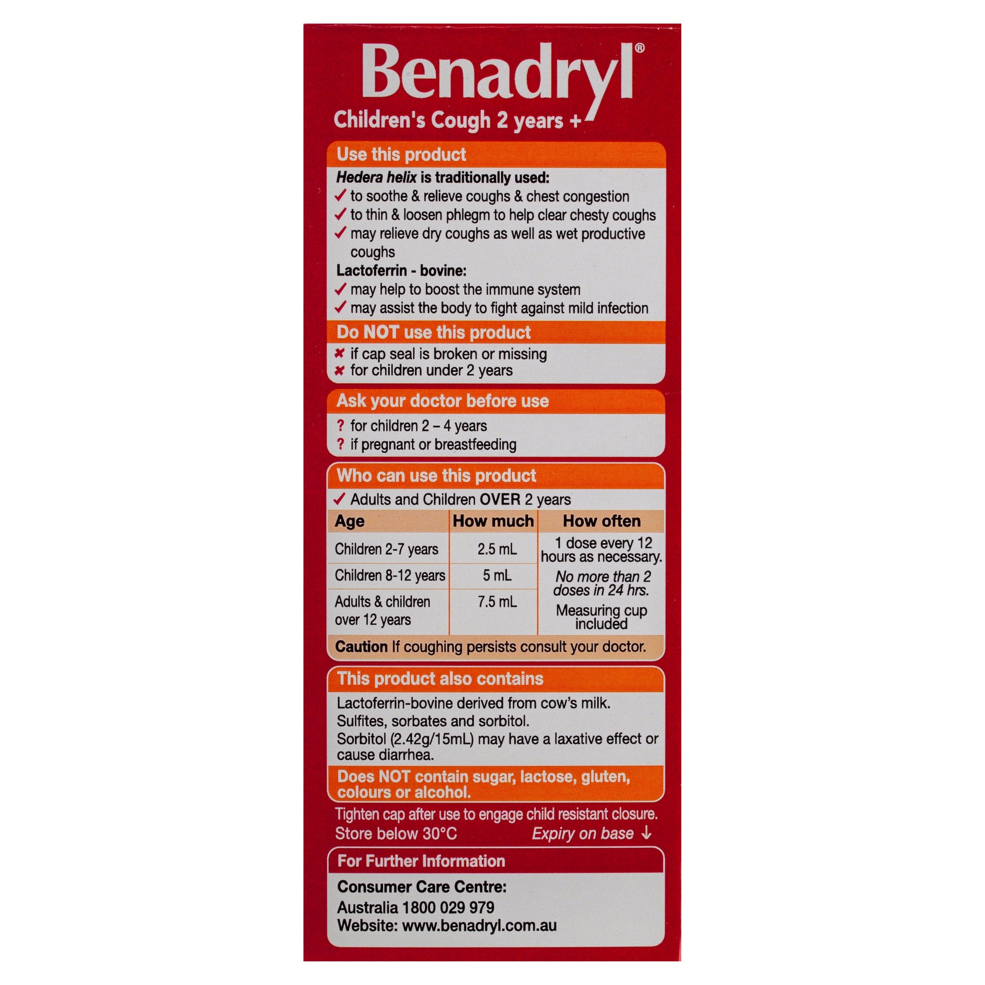 Benadryl Children's Cough 2 Years+ Honey Lemon Flavour 200ml - Cutprice Online