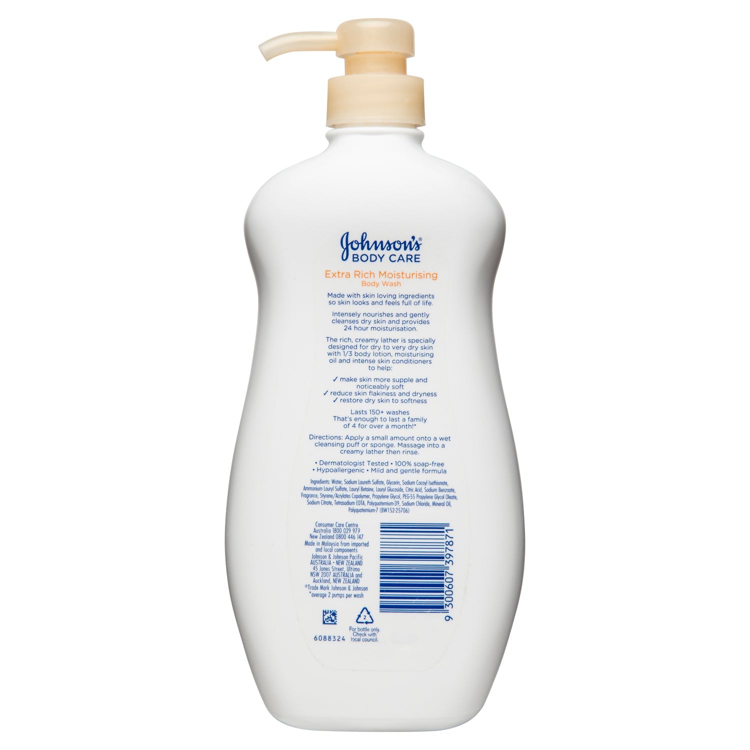 Johnson's Body Care Extra Rich Moisturising Cream Body Wash 1 Litre - Cutprice Online
