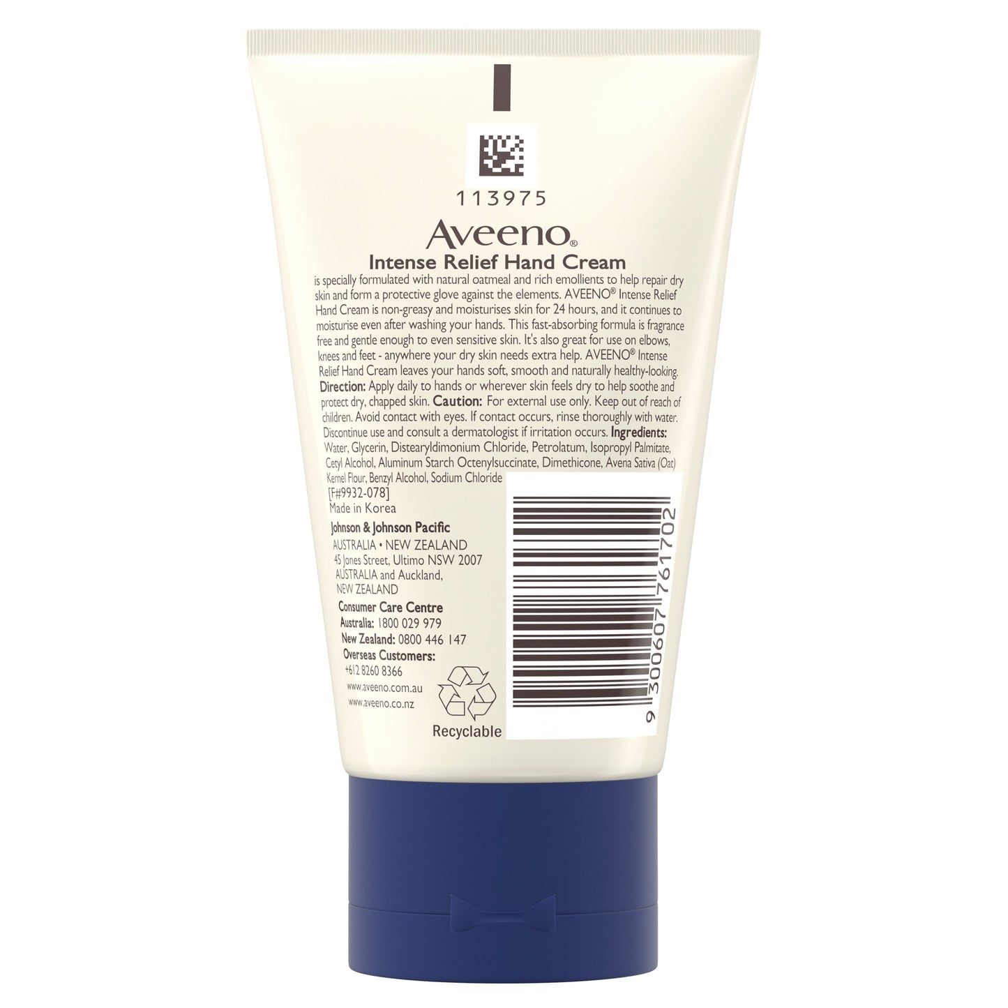 Aveeno Active Naturals Intense Relief Hand Cream Fragrance Free 100g - Cutprice Online