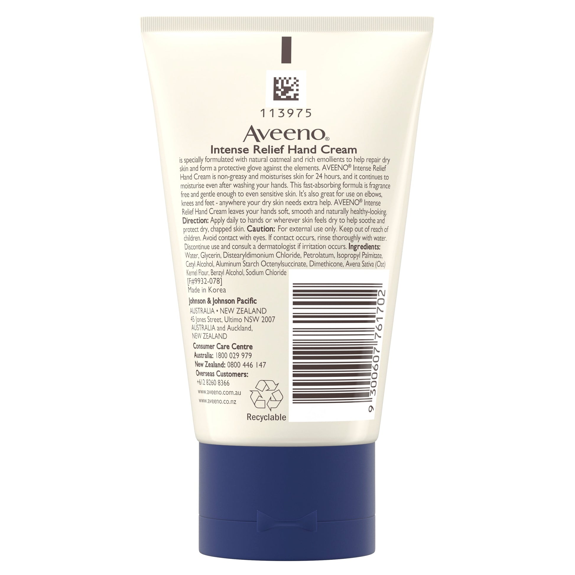 Aveeno Active Naturals Intense Relief Hand Cream Fragrance Free 100g - Cutprice Online