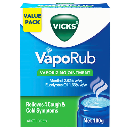 Vicks VapoRub Ointment Decongestant Chest Rub 100g - Cutprice Online