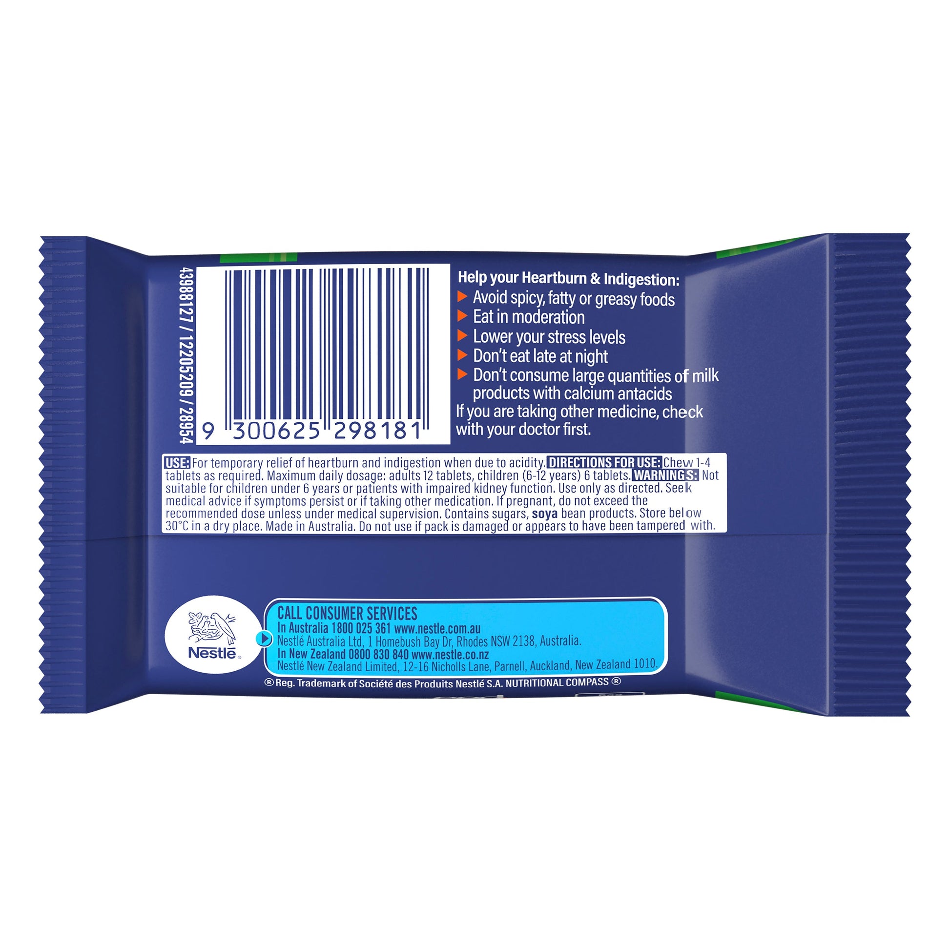 QUICK-EZE Heartburn & Acid Indigestion Peppermint Chewy Flavour Tablets 3 x 8 - Cutprice Online