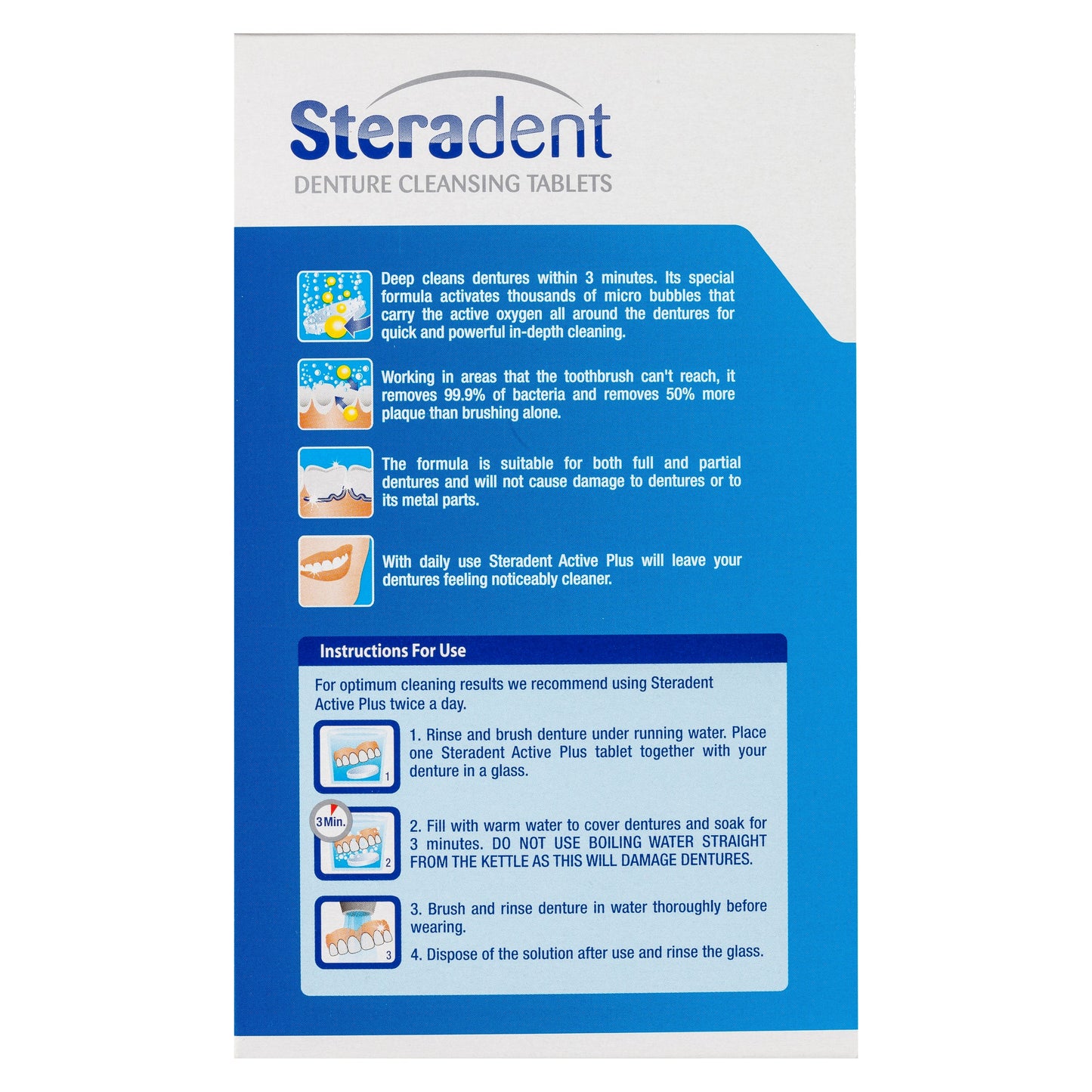 Steradent Active Plus Denture Cleansing 48 Tablets - Cutprice Online