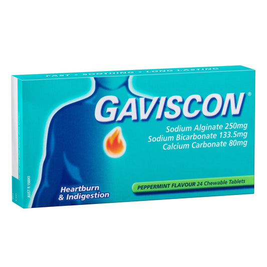 Gaviscon Chewable Peppermint Tablets 24 Pack - Cutprice Online