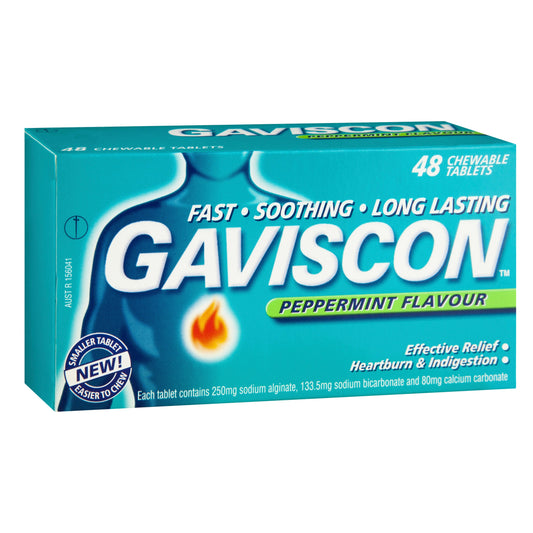 Gaviscon Chewable Peppermint Tablets 48 Pack - Cutprice Online