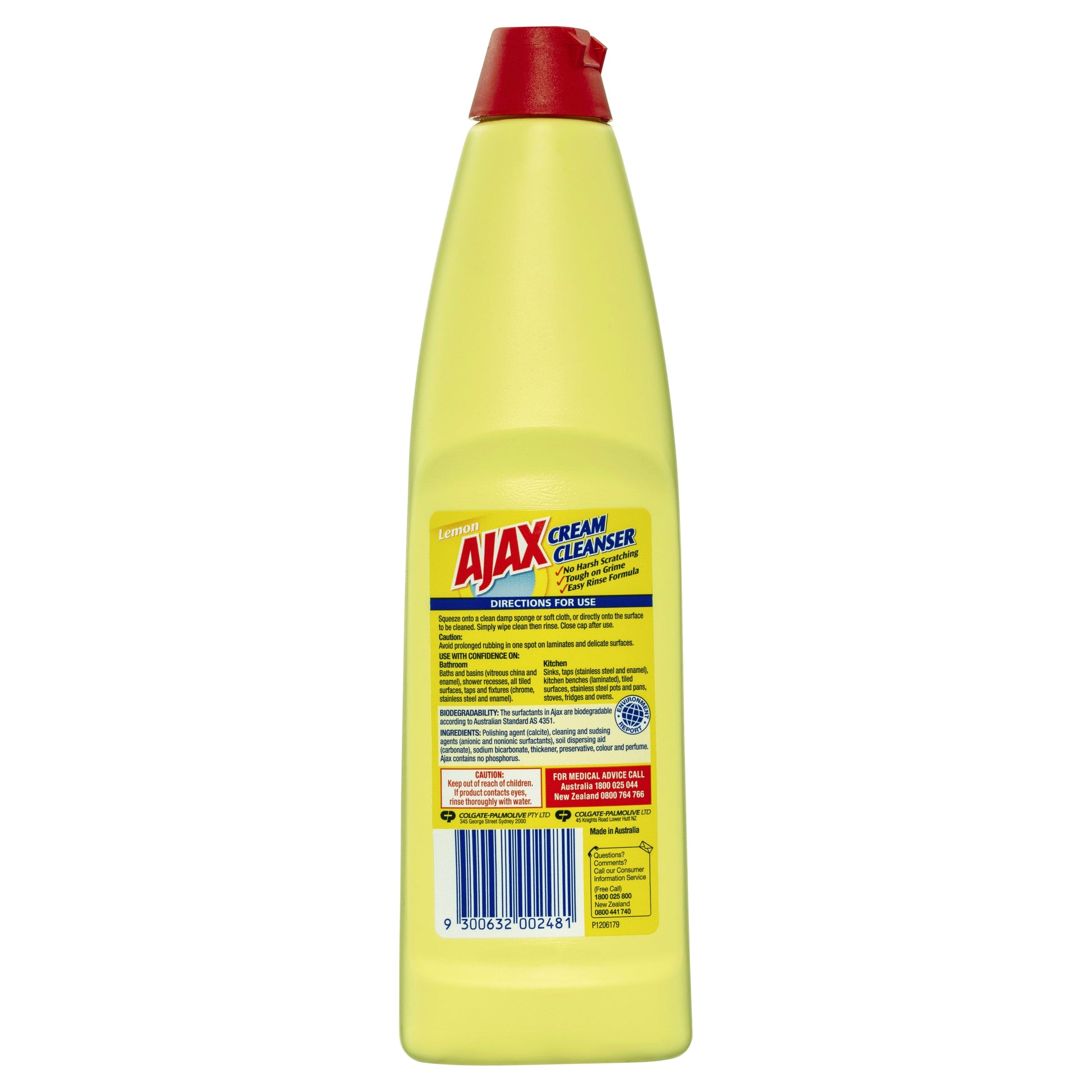 Ajax Cream Cleanser Lemon 375ml - Cutprice Online