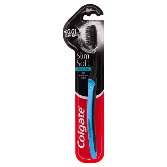 Colgate SlimSoft Charcoal Toothbrush Soft with charcoal infused bristles - Cutprice Online