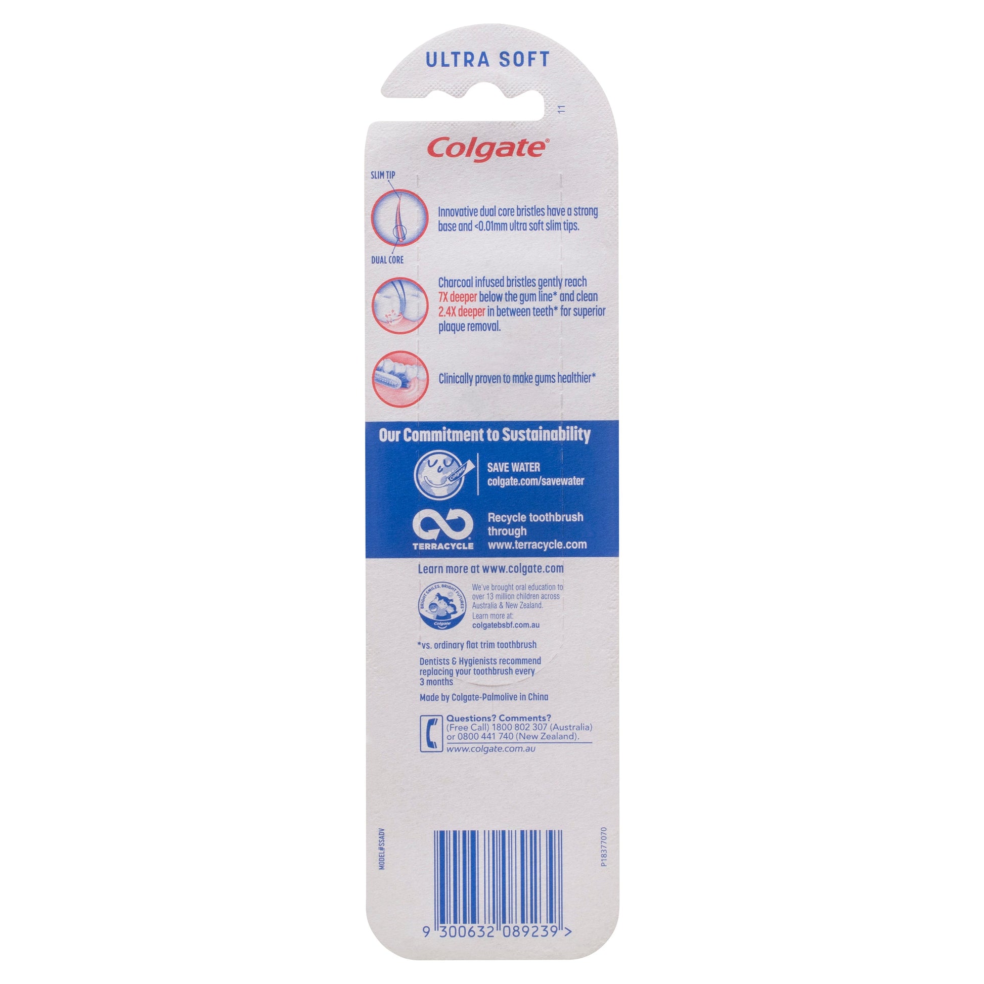 Colgate Slim Soft Advanced Charcoal with Charcoal infused bristles Ultra Soft Toothbrush - Cutprice Online
