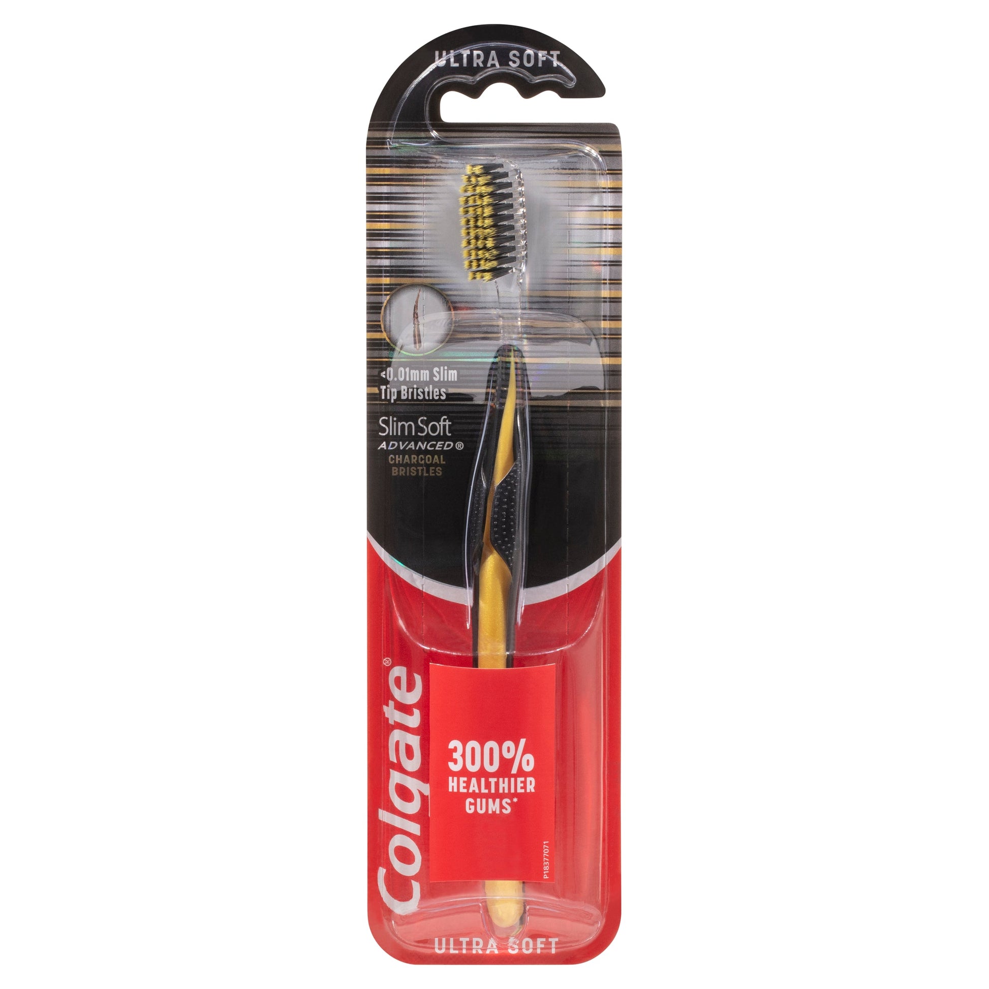 Colgate Slim Soft Advanced Charcoal with Charcoal infused bristles Ultra Soft Toothbrush - Cutprice Online