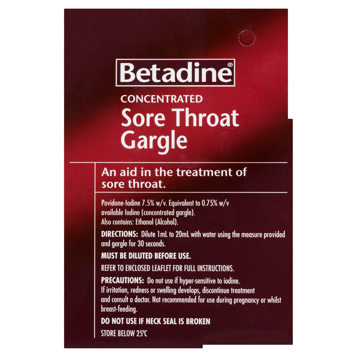 Betadine Sore Throat Gargle (Concentrated) 15ml - Cutprice Online