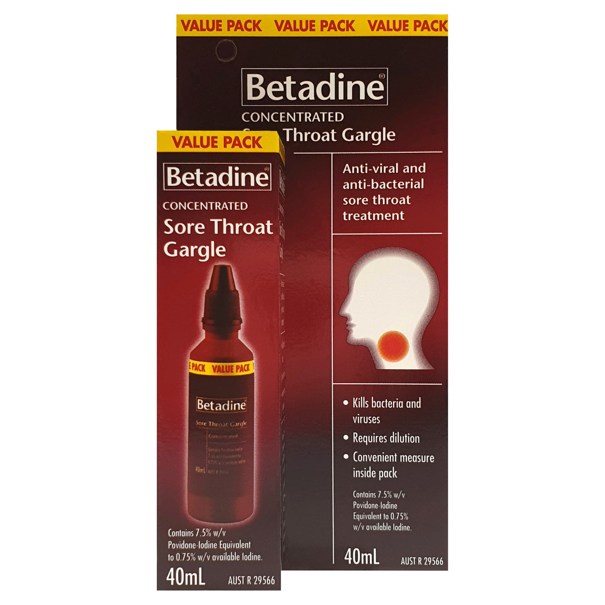 Betadine Sore Throat Gargle (Concentrated) 40ml - Cutprice Online