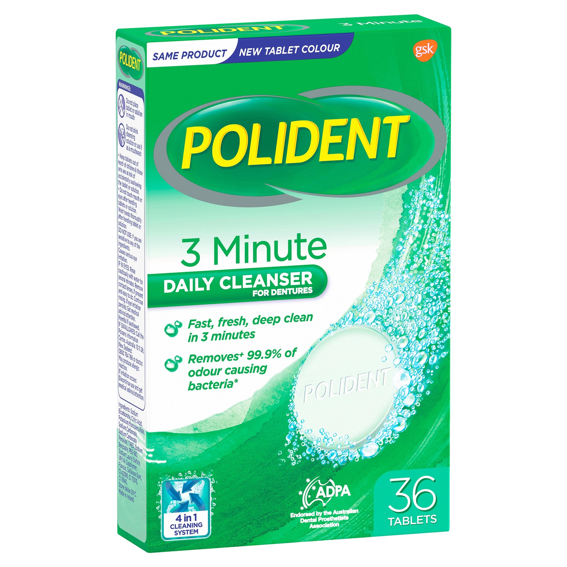 Polident Denture Cleanser Fresh Active Tablets 36 - Cutprice Online