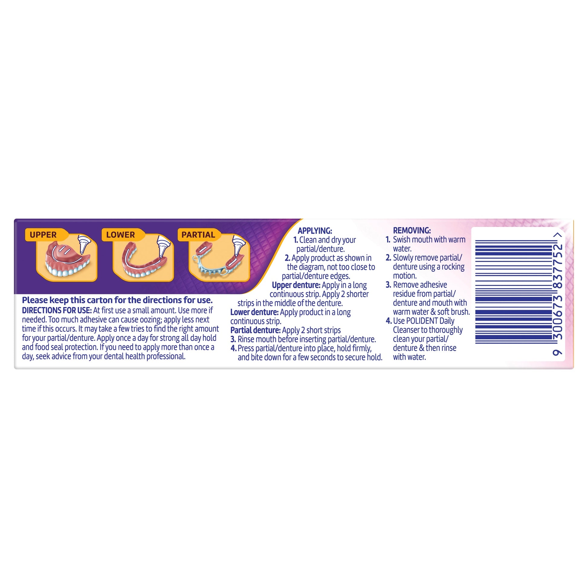 Polident MAX SEAL Denture Adhesive Cream 40g - Cutprice Online