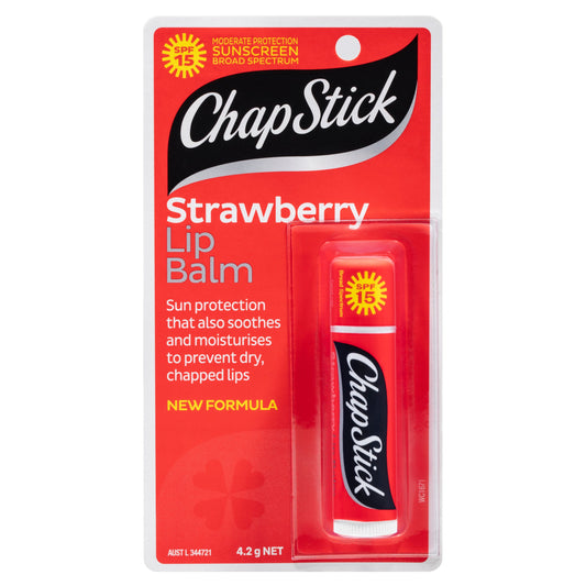 Chapstick Lip Balm Strawberry SPF15+ 4.2g - Cutprice Online