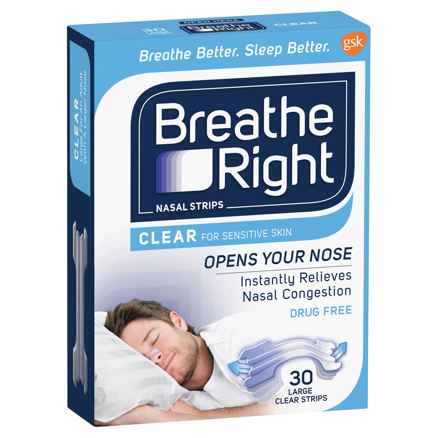 Breathe Right Nasal Strips Clear Large X 30 - Cutprice Online
