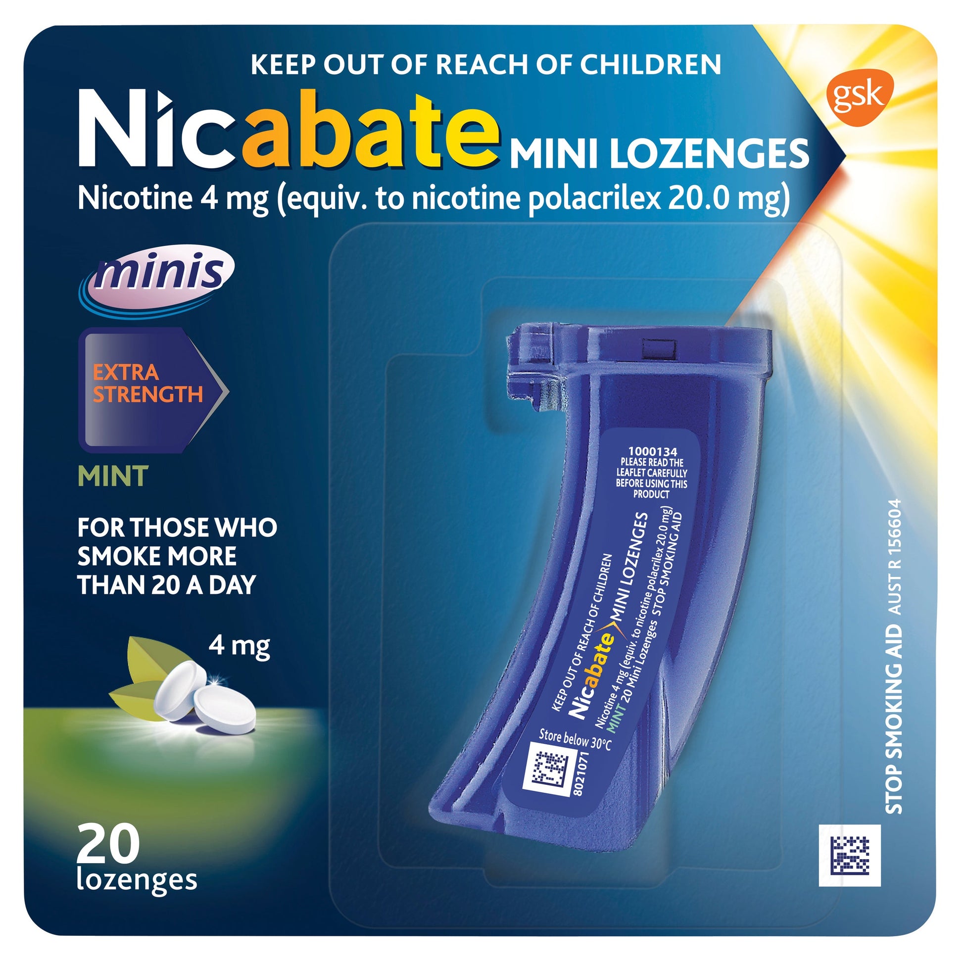 Nicabate Minis Quit Smoking Lozenge 4mg 20 pieces - Cutprice Online