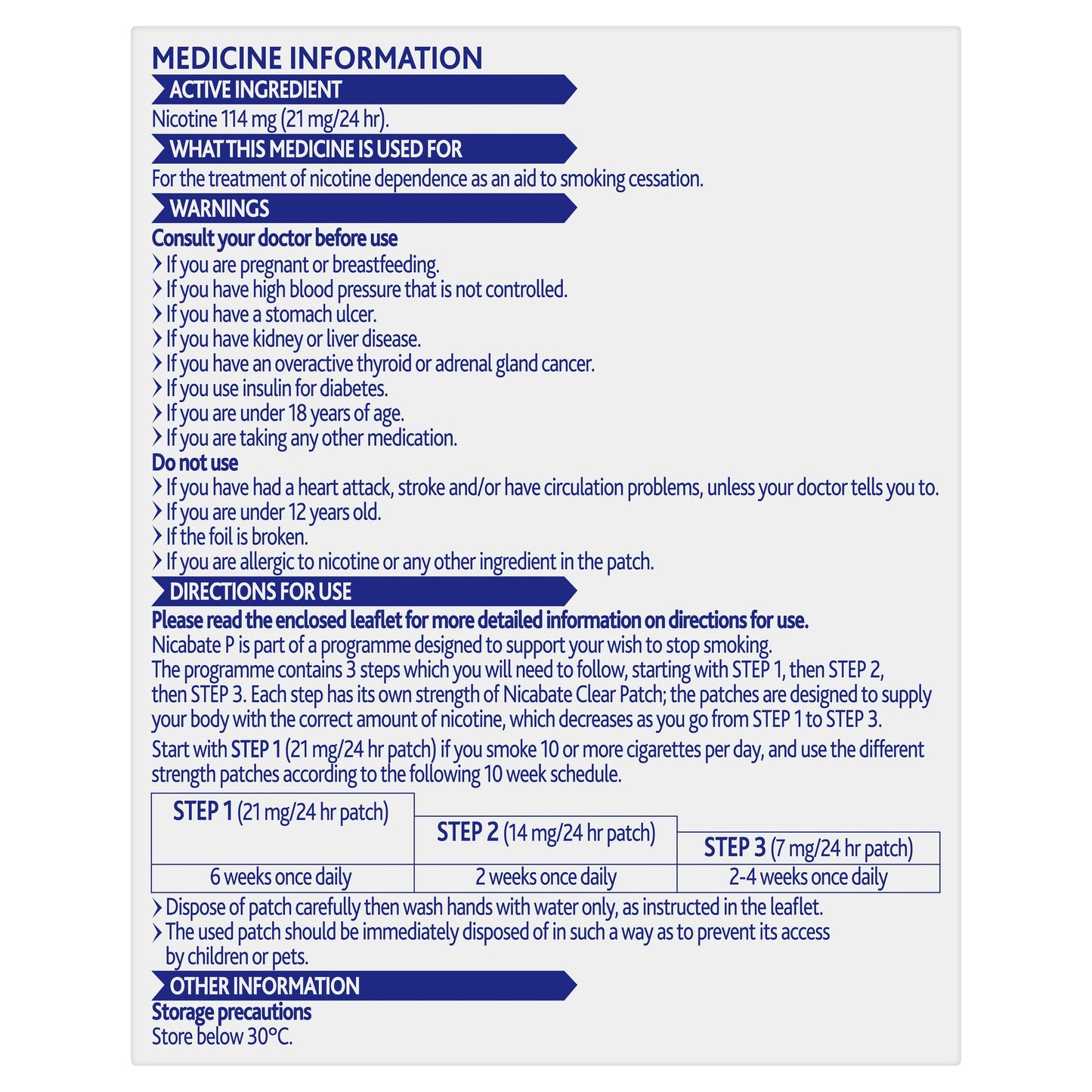 Nicabate P 21mg 28 Patches - Cutprice Online