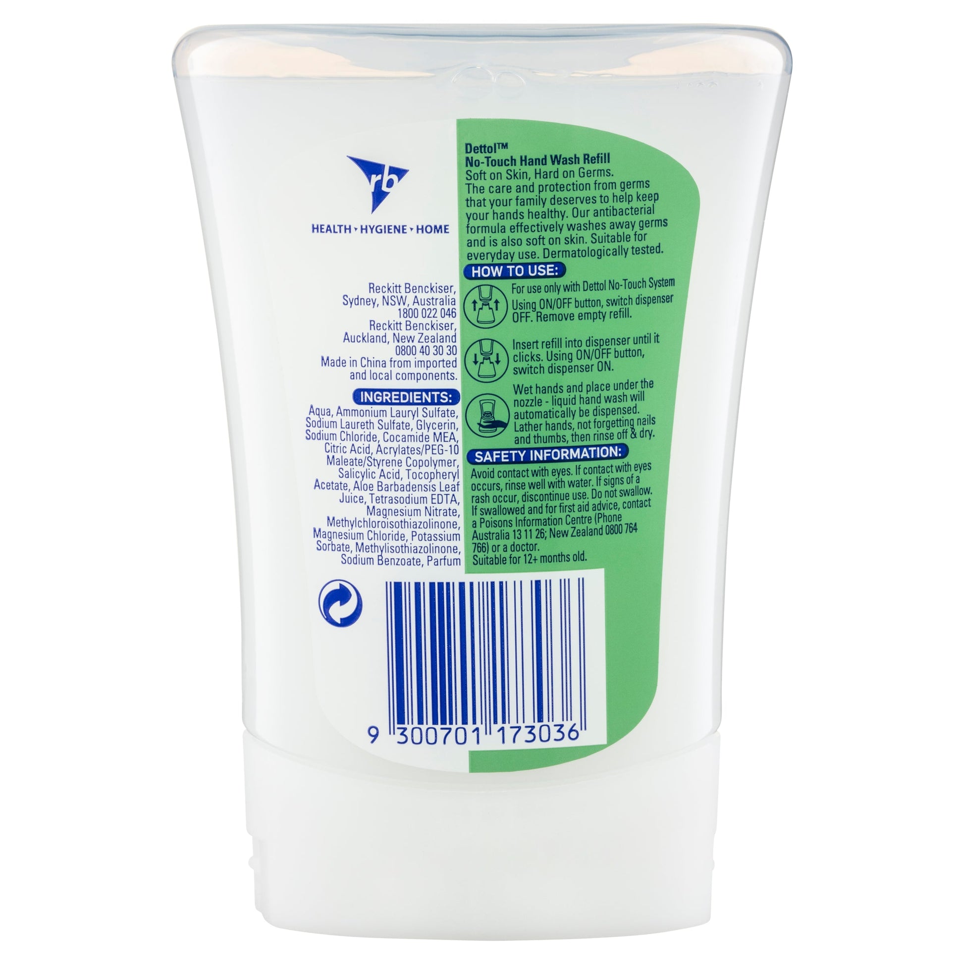 Dettol No Touch Hand Wash Aloe Vera and Vitamin E Refill 250mL - Cutprice Online