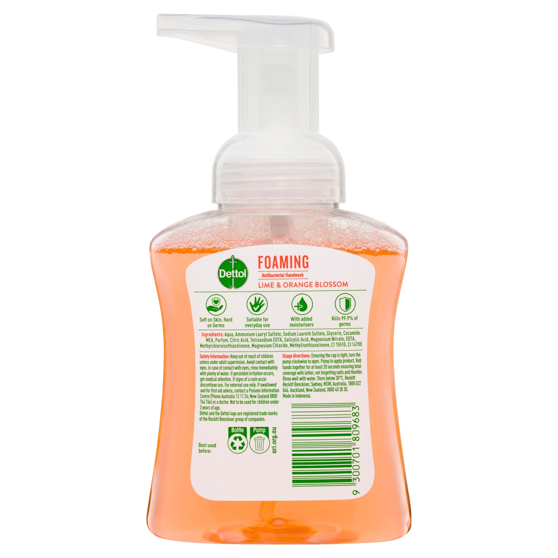 Dettol Foam Hand Wash Lime and Orange Blossom 250mL - Cutprice Online