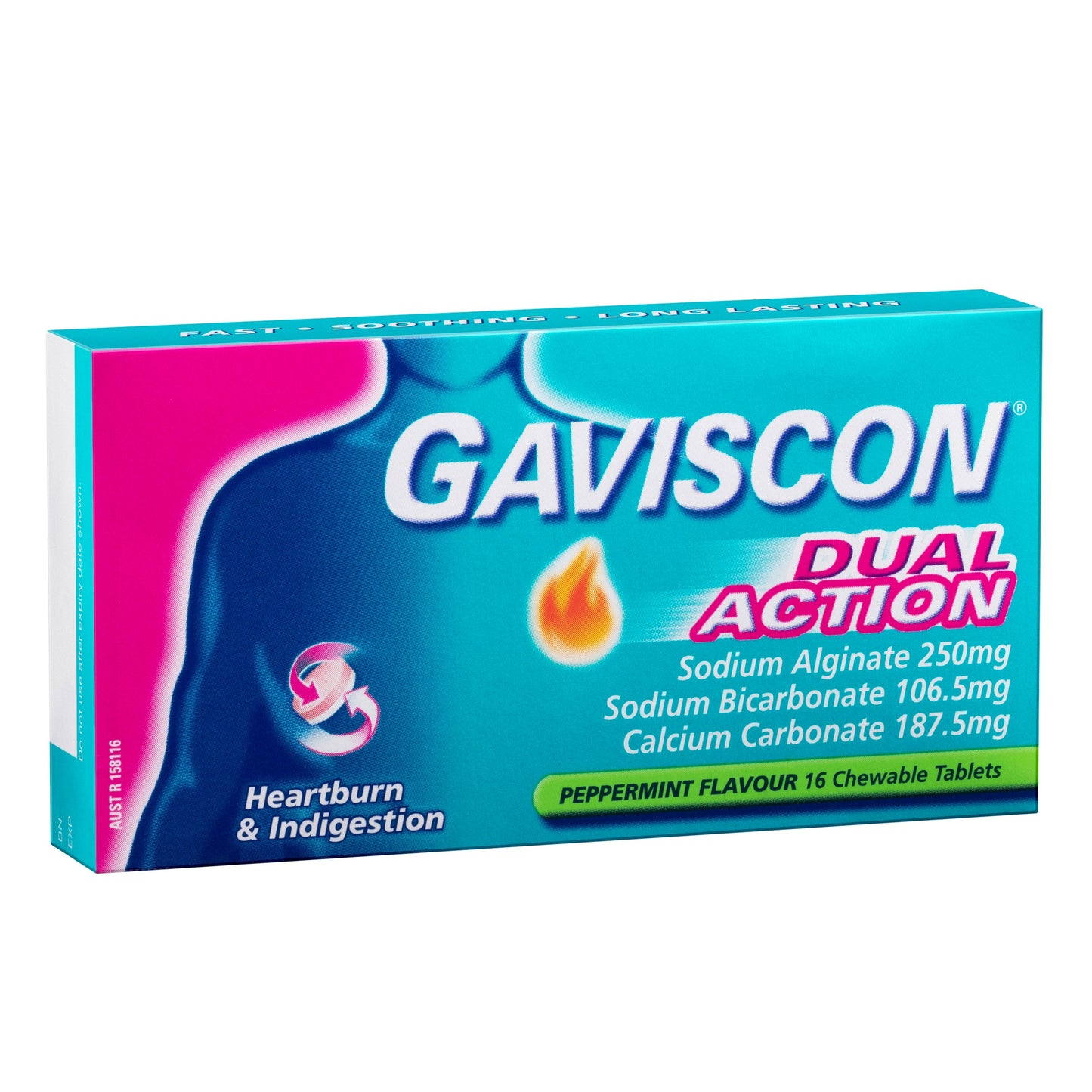 Gaviscon Dual Action Chewable Peppermint Tablets 16 - Cutprice Online