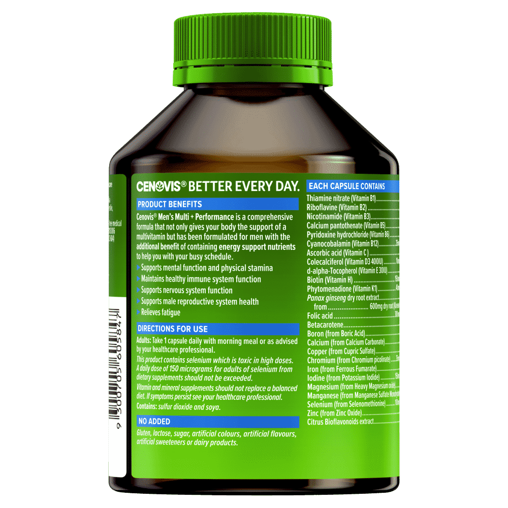 Cenovis Once Daily Men's Multi + Performance 100 Capsules - Cutprice Online