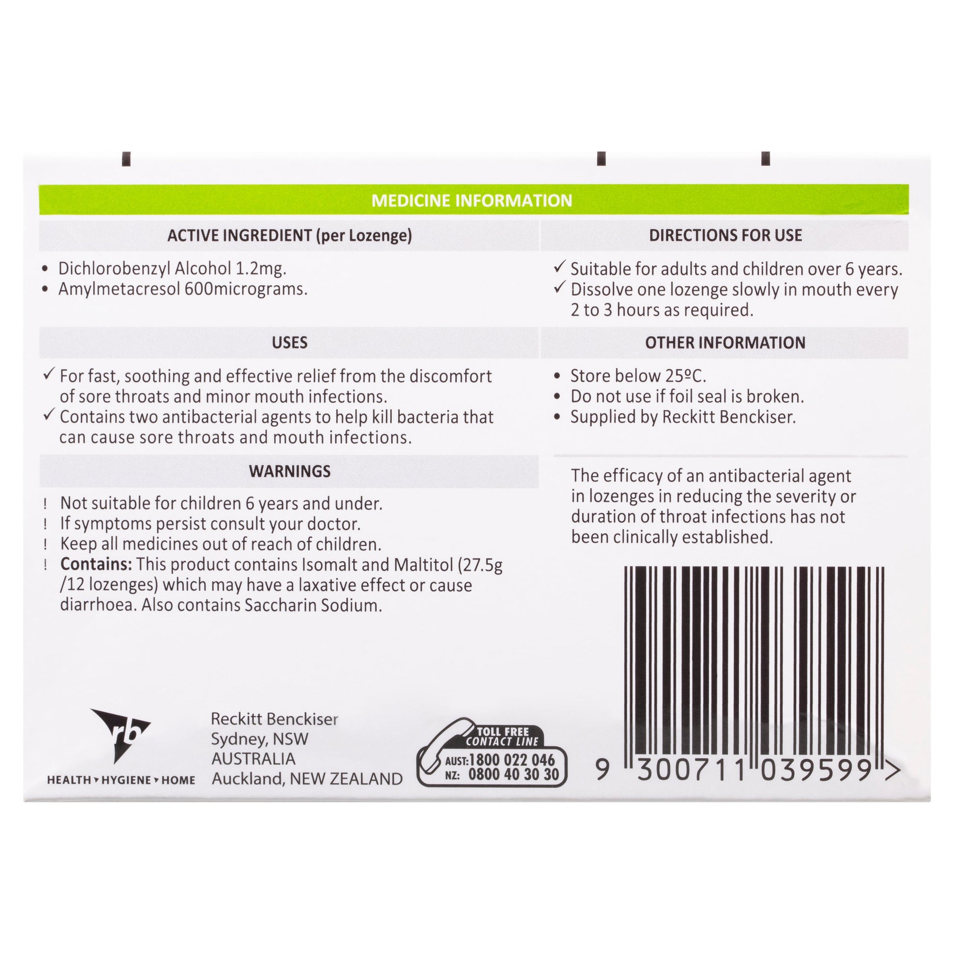 Strepsils Sugar Free Lemon 36 Lozenges - Cutprice Online