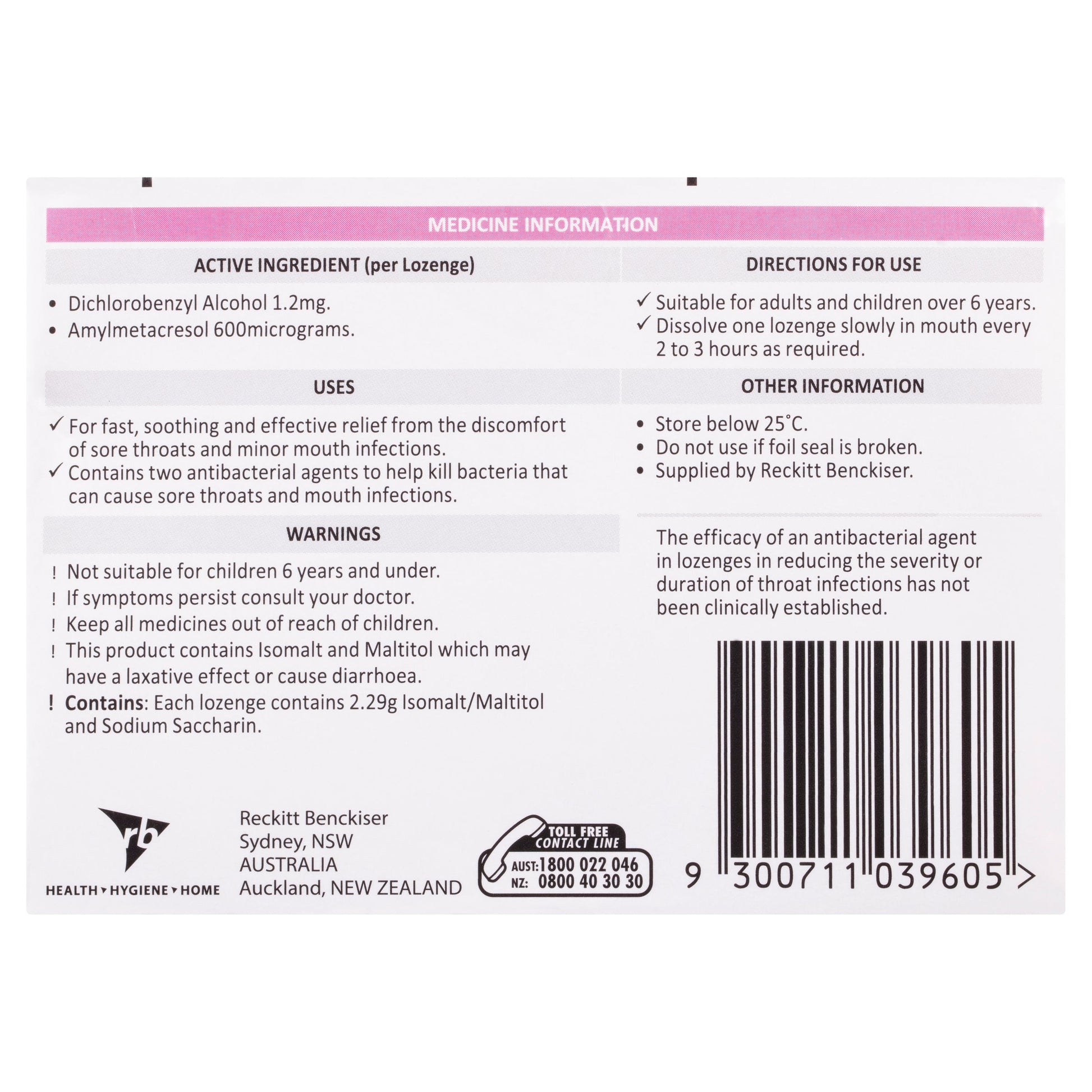 Strepsils Sugar Free Strawberry 36 Lozenges - Cutprice Online