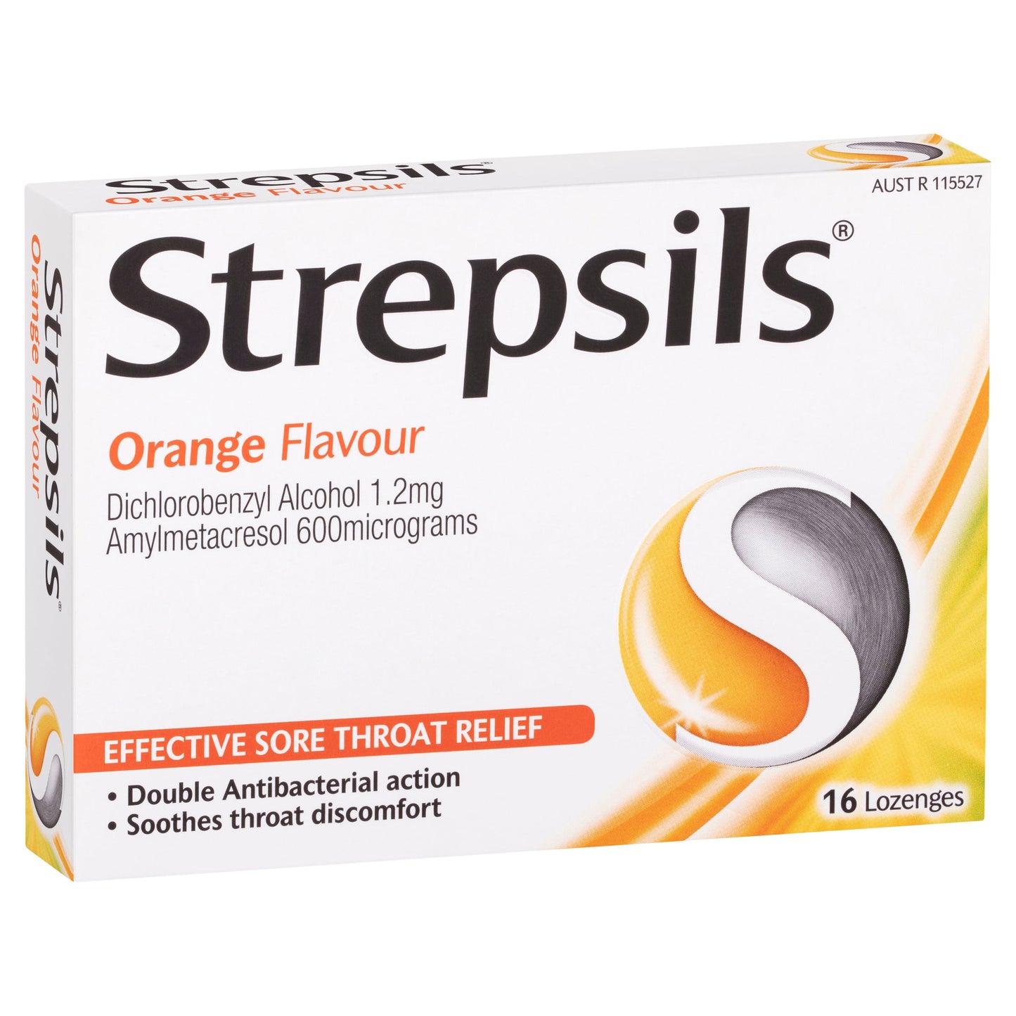 Strepsils Soothing Lozenges Orange 16pk Sore Throat Double Antibacterial - Cutprice Online